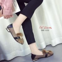 ราคา NIU-1133 รองเท้าคัชชูส้นเตี้ย บุขนด้านใน ทรงหัวแหลม (2190328961)