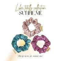 ราคา SETยางรัดผมซาติน Like, totally ยางรัดผม 3 สี mulberry, teal, fog (7590831162)