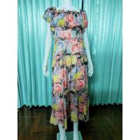 ราคา เดรสยาว เปิดไหล่ ลายดอกไม้ ผ้าชีฟอง งานป้าย Ariya ไซส์ 3XL (18303899259)