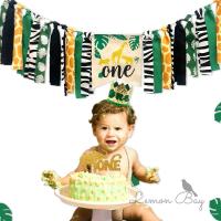 ราคา ป่าป่าซาฟารีหนึ่งธีมที่ 1 งานปาร์ตี้วันเกิดของตกแต่งวันเกิดซัพพลายแบนเนอร์เค้ก ท็อปเปอร์ หมวก (2978456938)