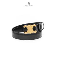 ราคา [ของแท้] CELINE BELT 2.5 CM 80 BLACK CALF GHW มีใบรับประกัน ตรวจสอบได้ทุกใบ ✅ (24696011139)