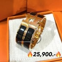ราคา New hermes clic H bracelet ข้อมือ ไซส์ PM สีดำ ขายดีมาก (2011323755)