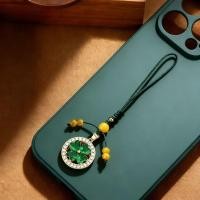 ราคา แฟชั่นสร้อยข้อมือโซ่โทรศัพท์มือถือที่เรียบง่ายคลาสสิกสีเขียวโชคดีโคลเวอร์สี่ใบหมุนได้ (47500122492)