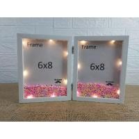 ราคา กรอบรูปเม็ดโฟมคู่ กรอบรูปมีไฟ กรอบเขย่าคู่ 6x8 กรอบรูปโคมไฟ ฟรีเม็ดโฟม (11020656972)