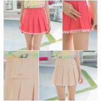 ราคา Her kloset กระโปรงอัดกลีบแต่งริบบิ้นโบว์สีครีม เจ้าของแบรนเดียวกับcothover (138017012)