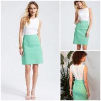 ราคา Ann Taylor กระโปรงทรงสอบลายจุดสีเขียว (42368183128)
