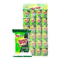 ราคา สก๊อตช์-ไบรต์ แผ่นใยขัดพร้อมฟองน้ำเล็ก 3x4 นิ้ว x 24 (SCOTCH-BRITE Scrub Pad with Sponge 3x4" x 24) (13198604406)