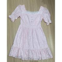 ราคา มือสอง S-M เดรสสั้นสีหวานผ้าชีฟองแขนตุ้กตาจับสม้อก (12030482090)