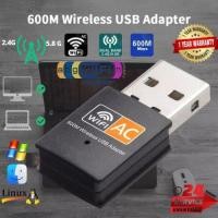 ราคา (สินค้ามีพร้อมส่ง)ตัวรับสัญญาณ 600Mbps Dual Band 2.4G / 5G Hz Wireless Lan USB PC WiFi Adapter 802.11AC ตัวรับสัญญาน (12635855326)