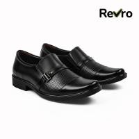 ราคา Revro Mens Slip-On ของแท้หนังอย่างเป็นทางการสีดํา Exclusive & สบายรองเท้าไม่มีส้น - REGAL (45301481765)