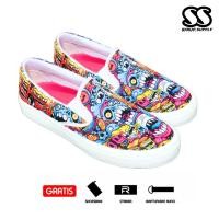 ราคา SYRUP SUPPLY l MONSTER ABSTRACT SLIPON l รองเท้า SLIPON สําหรับผู้ชายและผู้หญิง l UNISEX SNEAKER (45652766108)