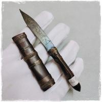 ราคา มีดหมอหลวงพ่อกวย มีดปากกาหลวงพ่อกวย ชุตินธโร จารยันต์เต็มใบ ด้ามและฟักสีไม้ (24592980497)