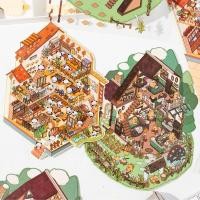 ราคา สนุก DIY Ranch Tea House สติ๊กเกอร์ภูมิทัศน์ Fifth Bomb 3D สามมิติรุ่นขนาดใหญ่ภูมิทัศน์ขนาดเล็ก | ชินโจดู | ฉาก เดคโค (42152430724)