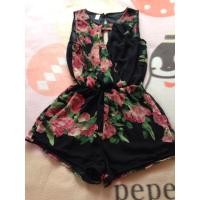 ราคา จั๊มสูทลายดอกสีดำ (75730955)