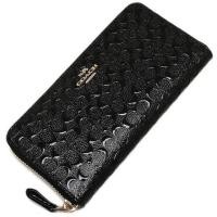 ราคา กระเป๋าสตางค์ COACH หนังแก้วปั๊มลาย C นูนสีดำ (1732147934)