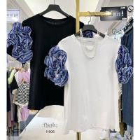 ราคา เสื้อยืดดีเทลแขนระบายพุ่ม (23167835715)