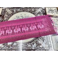 ราคา ผ้าพันคอไหม สไบลูกแก้วมัดหมี่ ไหมแท้ ขนาด 35x200cm ลายช้าง สีชมพู รหัส L4E-ST-1030672 (27665996175)
