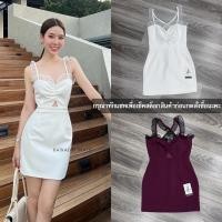 ราคา งานป้าย KATHALYN เดรสออกงาน เดรสสั้นสายเดี่ยวอกขยุ้มเว้าด้านล่างแต่งขอบลูกไม้ ทรงสวยเรียบหรู (25058903949)