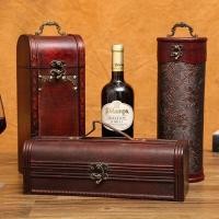 ราคา กล่องไวน์แดงย้อนยุค กล่องเก็บไวน์แดง สไตล์วินเทจ กล่องไวน์ทรงกระบอกไม้ย้อนยุค กล่องของขวัญ (43118179405)