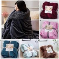 ราคา ผ้าห่มขนแกะ ผืนใหญ่ ขนาด8ฟุต 200*230cm เนื้อผ้านุ่ม ซักเครื่องได้ (18547584688)