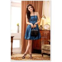 ราคา ชุดราตรีคนอ้วนไซส์ใหญ่สีน้ำเงินทรงบอลลูน 3XL อก 36 ถึง 46 นิ้ว (1519234627)