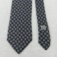 ราคา เนคไท มือสอง Dunhill Men's Silk Tie Dark Gray Pink Chain Made in Italy (54102247682)