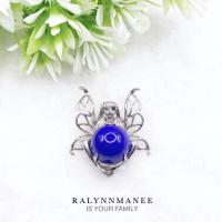 ราคา O6429 จี้หินลาพิส ลาซูลีแท้ ( Natural Lapis-Lazuli ) ตัวเรือนเงินแท้ 925 ชุบทองคำขาว (18134138494)