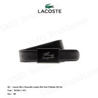 ราคา Lacoste เข็มขัดผู้ชาย รุ่น Lacoste Men's Reversible Leather Belt And 2 Buckles Gift Set Code: RC4011 371 (18184421762)