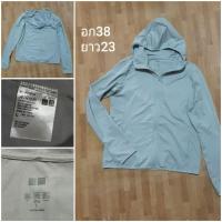 ราคา Uniqlo Airism zip up hood jacket size l woman เสื้อแจ็กเก็ตกันUVฮู้ดสีเทา (24254129484)