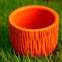 ราคา katombimai กระถางดินเผา ทรงกลม ลายไม้ ขนาด 4.5 นิ้ว #กระถาง #กระถางดินเผา (16227837941)