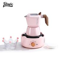ราคา Bincoo สีชมพูวาล์วคู่ Moka Pot Espresso สกัดเครื่องชงกาแฟขนาดเล็กบ้านกาแฟ Moka Pot เครื่องชงกาแฟ 2 ถ้วย (26921818735)