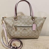 ราคา COACH F79998 Signature Prairie Satchel Crossbody Bag Purs Light Khaki Blossom (5922031907)