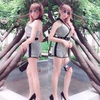 ราคา จั๊มสูทขาสั้น จั้มสูทคล้องคอ จั้มสูทลายชิโนริ จั้มสูทสวยๆ (1875969026)