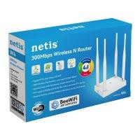ราคา NETIS W4 300Mbps N300 เราเตอร์ไร้สาย 4 เสาอากาศ (28792103272)