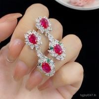 ราคา ต่างหูและแหวนจำลองเปิดสีแดง พร้อมจี้ทับทิม สไตล์คนดัง ชุด.ACCESSORIES สามชิ้น (57201002673)