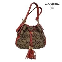 ราคา กระเป๋า Lancel Paris double strap monogram logo bucket bag shoulder strap สินค้ามือสอง (29451155745)