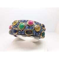 ราคา กำไลพลอยคละสี นพเก้าตัวเรือนเงินแท้ ชุบทอง สามารถสั่งได้ทุกsize (5037979038)