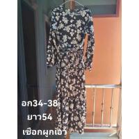 ราคา ส่งต่อ​มือ2 ผ้าไหมอิตาลี​สีดำหลายดอกขาว (24363822146)