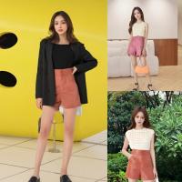 ราคา กางเกงขาสั้นกระดุมหน้า ดีไซน์ทันสมัย ผ้าฮานาโกะเนื้อดี (27768917114)