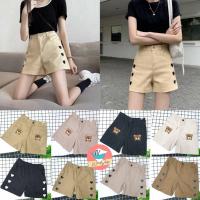 ราคา กางเกงขาสั้นวินเทจ กางเกงขาสั้น กางเกงผู้หญิง ปักหมี ปักหัวใจ วินเทจ (3418303318)