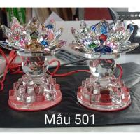 ราคา [ราคา 1 คู่] โคมไฟบูชาดอกบัวคริสตัล (43913522557)