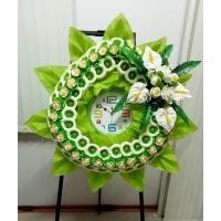 ราคา พวงหรีดนาฬิกา หรีดกุหลาบทิพย์ ดอกไม้จันทน์ หรีดดอกไม้จันทน์ (10803651461)