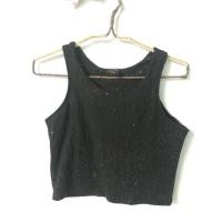 ราคา เสื้อครอปสีดำลายกากเพชร (44556582)