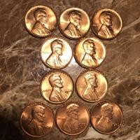 ราคา ชุดเหรียญลินคอล์น 10 เหรียญสวย ไม่ผ่านใช้งาน (9246922438)