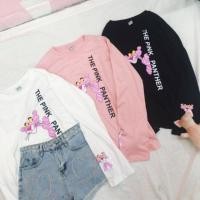 ราคา เสื้อ oversize แขนยาว สกรีนลาย pink panther (2368264201)