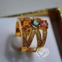 ราคา แหวนบุษราคัม ไพลิน ทับทิมแท้ ตัวเรือนเงินแท้ 92.5 % (28322922463)