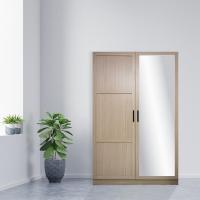 ราคา GlobalHouse DELICATO ตู้เสื้อผ้า 4 ฟุต 1 บานกระจก 1 บานไม้ รุ่นอแมนด้า ขนาด 119x56x179 ซม.สีบีช สินค้าของแท้คุณภาพดี (44260513846)