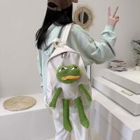 ราคา กระเป๋าเป้สะพายหลัง กระเป๋านักเรียน ผ้าแคนวาส ลายกบตลก แฟชั่นฮาราจูกุ สไตล์เกาหลี และญี่ปุ่น สําหรั (25376407378)