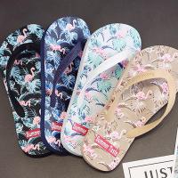 ราคา Flamingo พิมพ์ผู้ชายรองเท้าแตะ PVC ฐานแบน Anti Slip รองเท้าแตะกลางแจ้ง (41027316165)