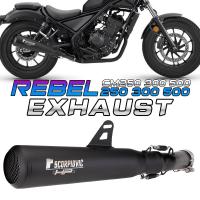ราคา สําหรับHONDA Rebel 500 CM300 500 MotorcrossไอเสียหนีMotoท่อกลางPITbikeรถจักรยานยนต์Muffler Slip-onสแตนเลสดัดแปลงเชื่อมต่อ (44308495402)